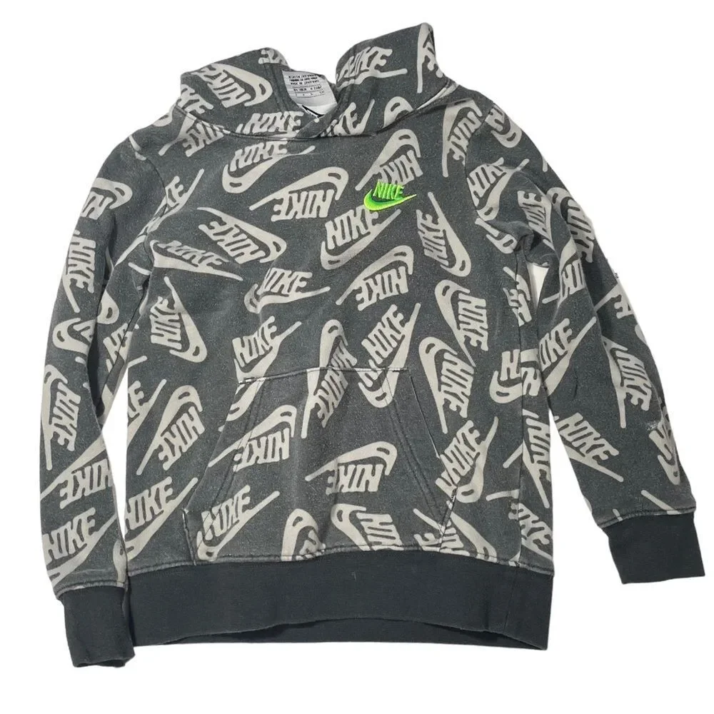 Nike Grey Logo Hoodie Sweatshirt